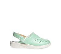 Abeba Zapatos profesionales de mujer The Original Clog Mint/White - cuero liso, perforado, plantilla de madera, OB, Src EUR 36