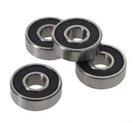 ABEC-11 Rodamientos de monopatín 608 de alta velocidad Patines Scooter Rodamiento de rueda Set de acero de bajo ruido 8 Pack Negro Rojo (negro)