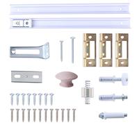 Abeicy Kit de herrajes para puerta plegable con riel, pivote superior e inferior, resorte, pasador pivotante, accesorios de reparación completa para puerta doble, puerta plegable, puerta de acordeón