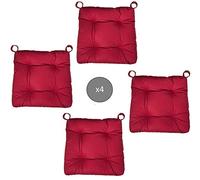 Abeil Cojines de Silla, 4 Unidades, Color Rojo