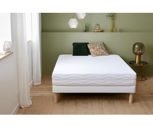 Abeil Colchón de Espuma viscoelástica / Memoria de forma XXL desenfundable Poliéster blanco, Cama 140 x 190 cm