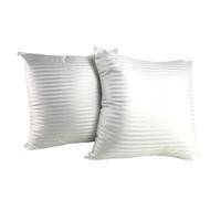 Abeil Juego de 2 Almohadas Harmonie satén de poliéster Dobby Jacquard Blanco 60 x 60 cm, Fabricadas en Francia