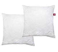 Abeil - Juego de 2 Almohadas modulables 60 x 60 cm, Microfiber, Color Blanco