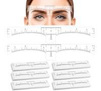 Abeillo - 100 Plantillas de Regla de Cejas Desechables y Adhesivas, Kit de Microblading y Herramienta de Medición y Mapeo de Cejas