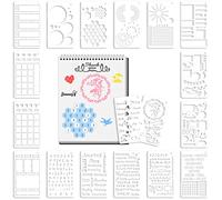 Abeillo 18 piezas Journal Stencils Set, Plantillas de Plástico Reutilizables DIY Painting Template for Diary, Scrapbook, DIY Gift Cards, Photo Album