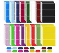 Abeillo 192 etiquetas adhesivas rectangulares de codificación de colores de 2 x 4 pulgadas, 16 etiquetas de inventario de colores surtidos, etiquetas de nombre, etiquetas de movimiento, etiquetas