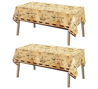 Abeillo 2 manteles de fiesta pirata - Mantel de plástico con mapa del tesoro, decoración de fiesta pirata para fiesta temática de aventura del tesoro, suministros de fiesta de cumpleaños, 130 x 220 cm