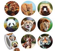 Abeillo 500 Calcomanías de Animales del Zoológico para Niños de 2 a 5 Años - Redondas de 1 Pulgada para Aprender Animales Salvajes - Recompensas