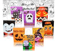Abeillo 8 Piezas Bolsas de Halloween, Halloween Truco o Trato Bolsas, Bolsa de Regalo Grande, Bolsa de Papel de Regalo, Halloween Deco Kids Candy Bags for Halloween Party