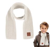 Abeillo Bufanda de punto de invierno para niños, bufanda de punto suave, bufanda cálida para niños y niñas, Beige, 110cm/43.3inch