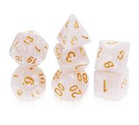 Abeillo Juego de 7 dados DND para Dungeon and Dragons, dados poliédricos de nebulosa morada, juegos de rol, juegos de mesa D&D D20 D12 D10 D8 D6 D4 (blanco) (ABL-542314)