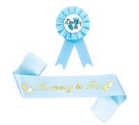 Abeillo Mommy to be Fash and Daddy to Be - Insignia de hojalata para decoración de baby shower, juego de decoración para baby shower, decoración de baby shower, color azul