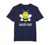Abeja Amarilla Divertida con Cara de Sonrisa a Juego de Daddy Bee Family Camiseta, Hombre Tallas Grandes, Azul Marino, 2X Alto