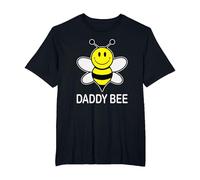 Abeja Amarilla Divertida con Cara de Sonrisa a Juego de Daddy Bee Family Camiseta, Hombre Tallas Grandes, Negro, 2X Alto