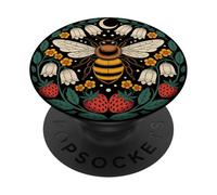 Abeja con Flores para Amantes de Las Abejas, Agricultores PopSockets PopGrip Adhesivo