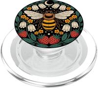 Abeja con Flores para Amantes de Las Abejas, Agricultores PopSockets PopGrip para MagSafe