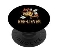 Abeja Creyente Bee-liever Apicultura PopSockets PopGrip Adhesivo
