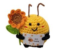 Abeja de Crochet Hecha a Mano - Ornamento Decorativo Amigurumi - Regalo Original para San Valentín, Navidad o Cumpleaños - Decoración Positiva y Linda para Hogar, Oficina o Coche