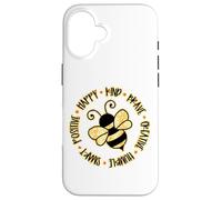 Abeja Feliz, Amable, Valiente, Humilde, Inteligente y Positivo, abejorro Carcasa para iPhone 16