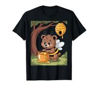 Abeja trabajadora, Oso, Colmena, Miel, árbol, Bosque Camiseta gráfica económica