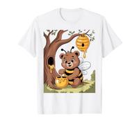 Abeja trabajadora, Oso, Colmena, Miel, árbol, Bosque Camiseta gráfica económica