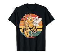 Abeja Vintage Jugando Saxofón Jazz Saxofón Músico Saxofón Camiseta