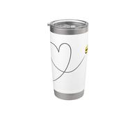 Abeja Volar Un Corazón Animales Natural Vaso térmico de acero inoxidable de doble pared