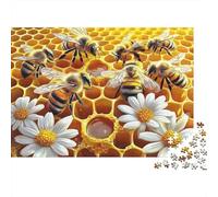 Abejas en Honeycomb 1000 Piezas Cartón Resistente Rompecabezas De Bricolaje para Adultos Desafío Educativo Regalos Idea De Regalo 70x50cm/1000pcs