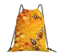 Abejas En La Colmena Bolsa De Hombro Doble Ligera Saco Lazo Fácil De Doblar Bolsa con Cordón para Almacenamiento Escuela Senderismo 36X42Cm