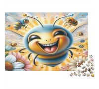 Abejas Felices Puzzle 1000 Piezas Papel Reciclado para Adultos Puzzle para Adultos Imposible difícil desafiante Juego Educativo para descompresión 52x38cm/1000pcs