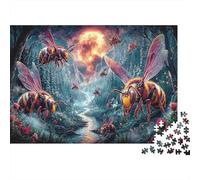 Abejas Gigantes bajo la Luna roja Vida Silvestre Rompecabezas Puzzle 1000 Piezas - Regalo, Juego Familiar, Decoración del Hogar, Adultos 70x50cm/1000pcs