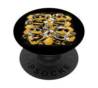 Abejas Hip Hop Dance Crew Old School Rap Música Rap Amante del rapero PopSockets PopGrip Adhesivo