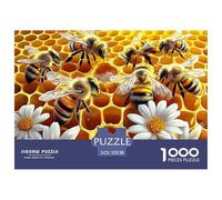 Abejas Puzzle de 1000 Piezas Puzzle para Adultos Panal de Abeja Juego de Puzzle 1000 Piezas Relajante Familiar 52x38cm/1000pcs
