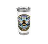 Abejorro vintage con estampado floral Art Nouveau Vaso térmico de acero inoxidable de doble pared