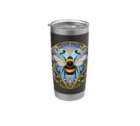 Abejorro vintage con estampado floral Art Nouveau Vaso térmico de acero inoxidable de doble pared