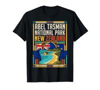 ABEL Tasman National Park Modern Travel Bandera de Nueva Zelanda Camiseta