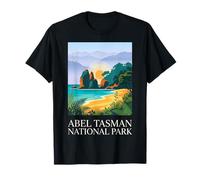 ABEL Tasman National Park Nueva Zelanda Vintage Retro Diseño Camiseta