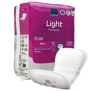 Abena Almohadillas de incontinencia ligeras, almohadillas de incontinencia ecológicas para mujeres para adultos, transpirables y cómodas con absorción y protección rápidas, almohadillas de incontinencia para mujeres, mini 1, 180 ml, 20 unidades