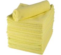 ABENA Bayeta de Microfibra 40×40 cm XXL - Paño de Limpieza Profesional Multiusos, Alta Absorción, Oeko-Tex, Lavable hasta 300 usos, para Cristales, Cocina y Hogar (20, Amarillo)