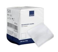 ABENA Gasas 100 unidades, no tejidas, no estériles, ULTRASOFT apósitos para heridas, 4 capas 7,5 x 7,5 cm (1 pack = 100 unidades)