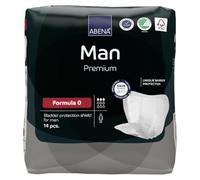 Abena Man Formula 0 - Almohadillas de incontinencia para hombre, con etiqueta ecológica, protección extra, transpirables y cómodas con rápida absorción, discretas - 250 ml de absorción, 14 unidades