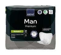 Abena Man Formula 1 - Almohadillas de incontinencia para hombre, con etiqueta ecológica, protección extra, transpirables y cómodas con rápida absorción, discretas - 450 ml de absorción, 15 unidades