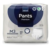 Abena Pantalones de incontinencia de alta calidad, con etiqueta ecológica, discretos, protectores, transpirables, cómodos, talla M 3, cintura de 80-110 cm, absorción de 2400 ml, 15 unidades