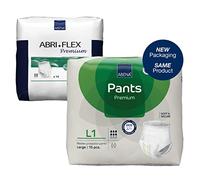 Abena Pantalones de incontinencia de alta calidad, con etiqueta ecológica, discretos, protectores, transpirables, cómodos, talla L 1, cintura de 100-140 cm, absorción de 1400 ml, 15 unidades