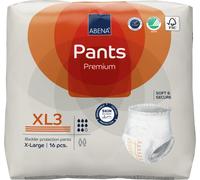 ABENA Pants XL3 Premium Adult Pull Ups. Pantalones unisex para incontinencia para adultos con absorción de 2600 ml. 96 unidades, 6 paquetes de 16. Talla XL, blanco, desechables