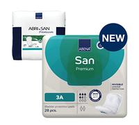 ABENA San Premium - Almohadillas de incontinencia para hombre y mujer, transpirables y cómodas, absorción rápida, forma discreta y eficaz, 3A premium, absorción de 650 ml, paquete de 28 unidades