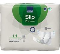 ABENA Slip Premium - Almohadillas de incontinencia todo en uno para hombres y mujeres, con etiqueta ecológica, para hombres, talla L 1, cintura de 39.9-59.9 pulgadas, absorción de 2500 ml, paquete de
