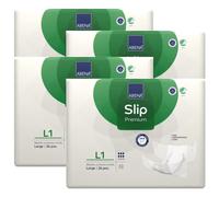 ABENA Slip Premium - Almohadillas de incontinencia todo en uno para hombres y mujeres, con etiqueta ecológica, para hombres, talla L 1, cintura de 100-150 cm, absorción de 2500 ml, paquete de 4