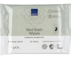 Abena Toallitas de baño para cama | 20 x 23 cm | Paquete de 4 unidades | Toallitas húmedas fuertes para ancianos para la vida diaria, toallitas húmedas para adultos adecuadas para personas inmóviles o