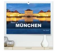 Abend in München (hochwertiger Premium Wandkalender 2026 DIN A2 quer), Kunstdruck in Hochglanz: Die wunderbare Weltstadt mit Herz München in der Abenddämmerung.